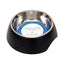 Country Living Set of 2 Round Twill Melamine Dog Bowls with Removable Stainless Steel Inserts – Black Bowl American Pet Supplies