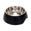 Country Living Set of 2 Round Twill Melamine Dog Bowls with Removable Stainless Steel Inserts – Black Bowl American Pet Supplies