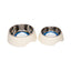 Country Living Set of 2 Round Twill Melamine Dog Bowls with Removable Stainless Steel Inserts – White Swan Bowl American Pet Supplies