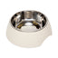 Country Living Set of 2 Round Twill Melamine Dog Bowls with Removable Stainless Steel Inserts – White Swan Bowl American Pet Supplies