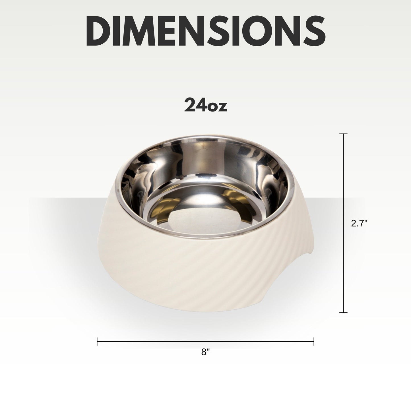 Country Living Set of 2 Round Twill Melamine Dog Bowls with Removable Stainless Steel Inserts – White Swan Bowl American Pet Supplies