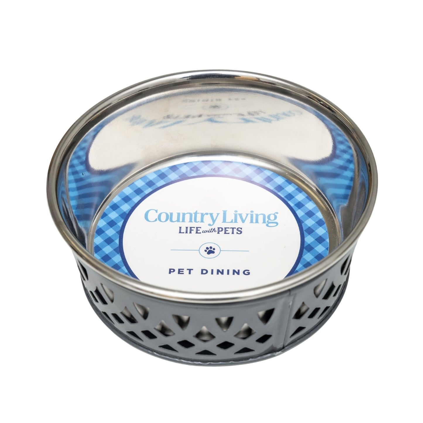 Country Living Set of 2 Stainless Steel Dog Bowls – Farmhouse Style, Ideal for Small to Medium Dogs Bowl American Pet Supplies
