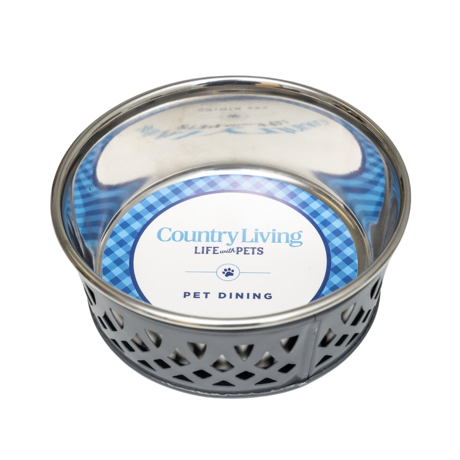 Country Living Set of 2 Stainless Steel Dog Bowls – Farmhouse Style, Ideal for Small to Medium Dogs Bowl American Pet Supplies
