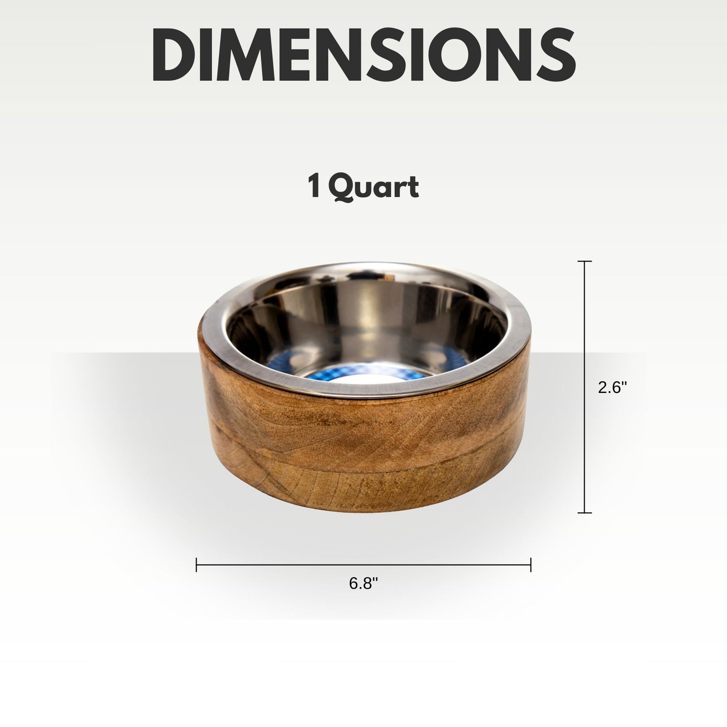 Country Living Stainless Steel Dog Bowl with Cylindrical Mango Wood Holder Mangowood Bowls American Pet Supplies