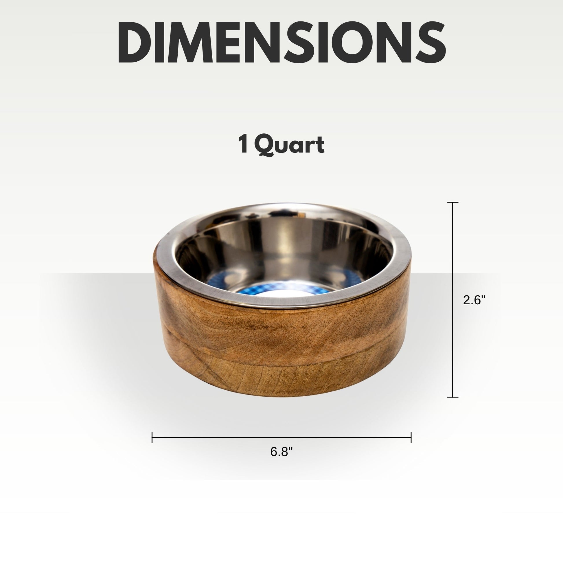 Country Living Stainless Steel Dog Bowl with Cylindrical Mango Wood Holder Mangowood Bowls American Pet Supplies