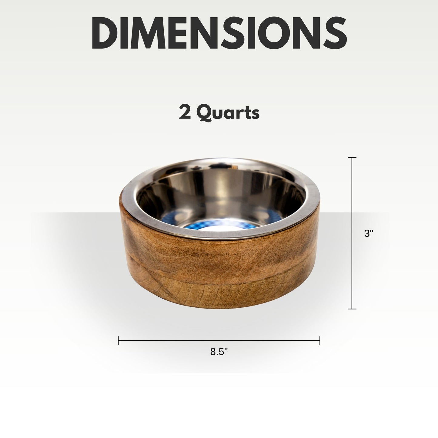 Country Living Stainless Steel Dog Bowl with Cylindrical Mango Wood Holder Mangowood Bowls American Pet Supplies