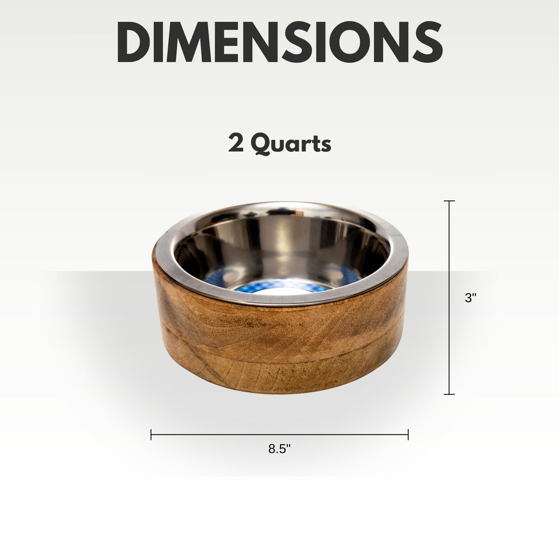 Country Living Stainless Steel Dog Bowl with Cylindrical Mango Wood Holder Mangowood Bowls American Pet Supplies