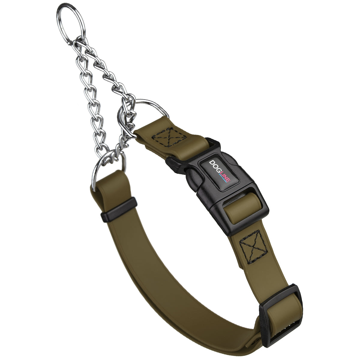 Biothane Adjustable Martingale Collar with Quick Release Buckle Coyote Brown Dog Collars Dogline
