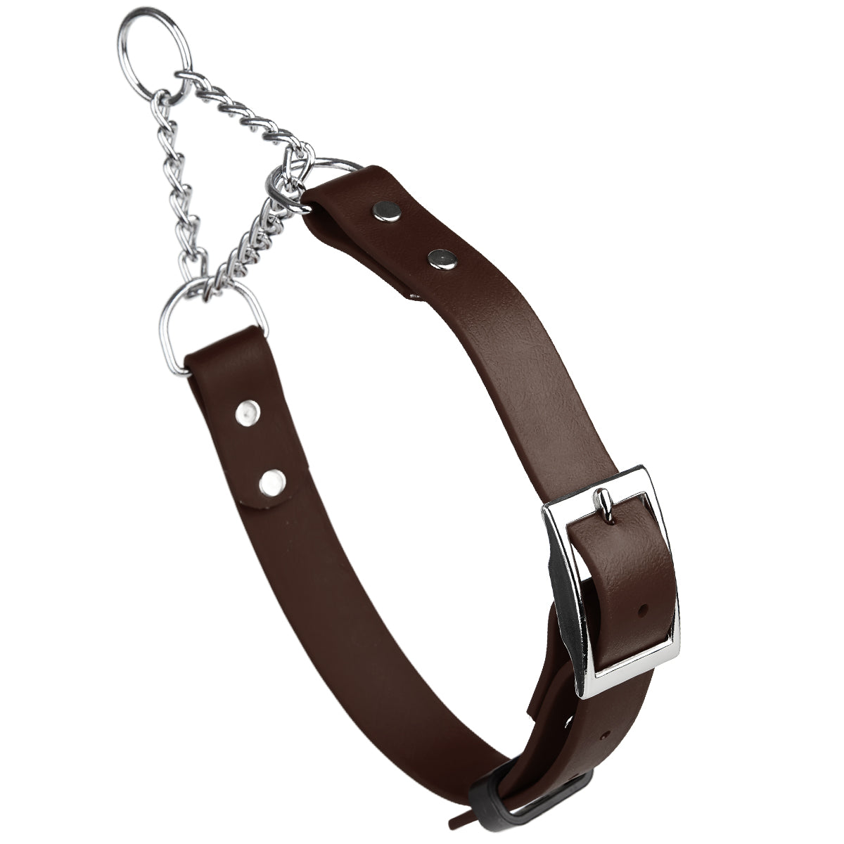 Biothane Adjustable Martingale Collar with Metal Buckle Dark Chocolate Brown Dog Collars Dogline