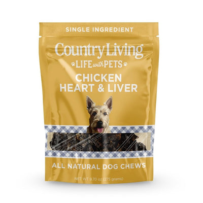 Country Living Dehydrated Chicken Hearts & Livers Dog Treats – 9oz Bag – 100% Natural, High-Protein, Single-Ingredient – Grain-Free, Healthy Training & Reward Treats – No Preservatives or Additives Dog Treats American Pet Supplies