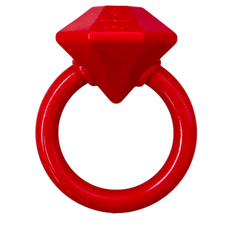 Diamond Ring Nylon Teething Ring for Puppies | Durable & USA Made Diamond Ring Nylon Teething Ring - Red Nylon Dog Toys SodaPup/True Dogs, LLC