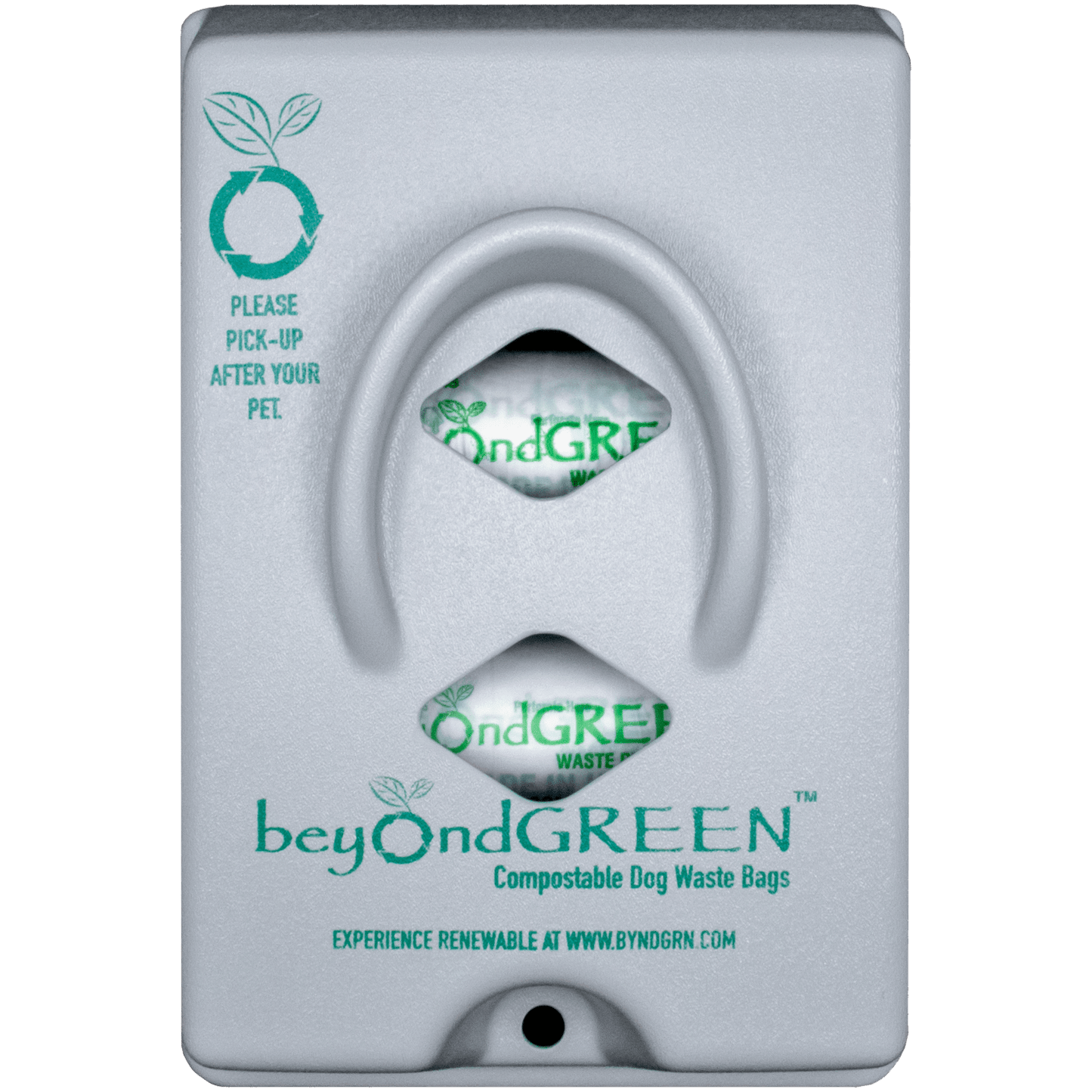 Dog Poop Bag Dispenser – Wall & Pole Mount | Dog Waste Station | Front-Load | Made in USA | beyondGREEN Gray 1 Poop Bag Dispenser beyondGREEN biotech™