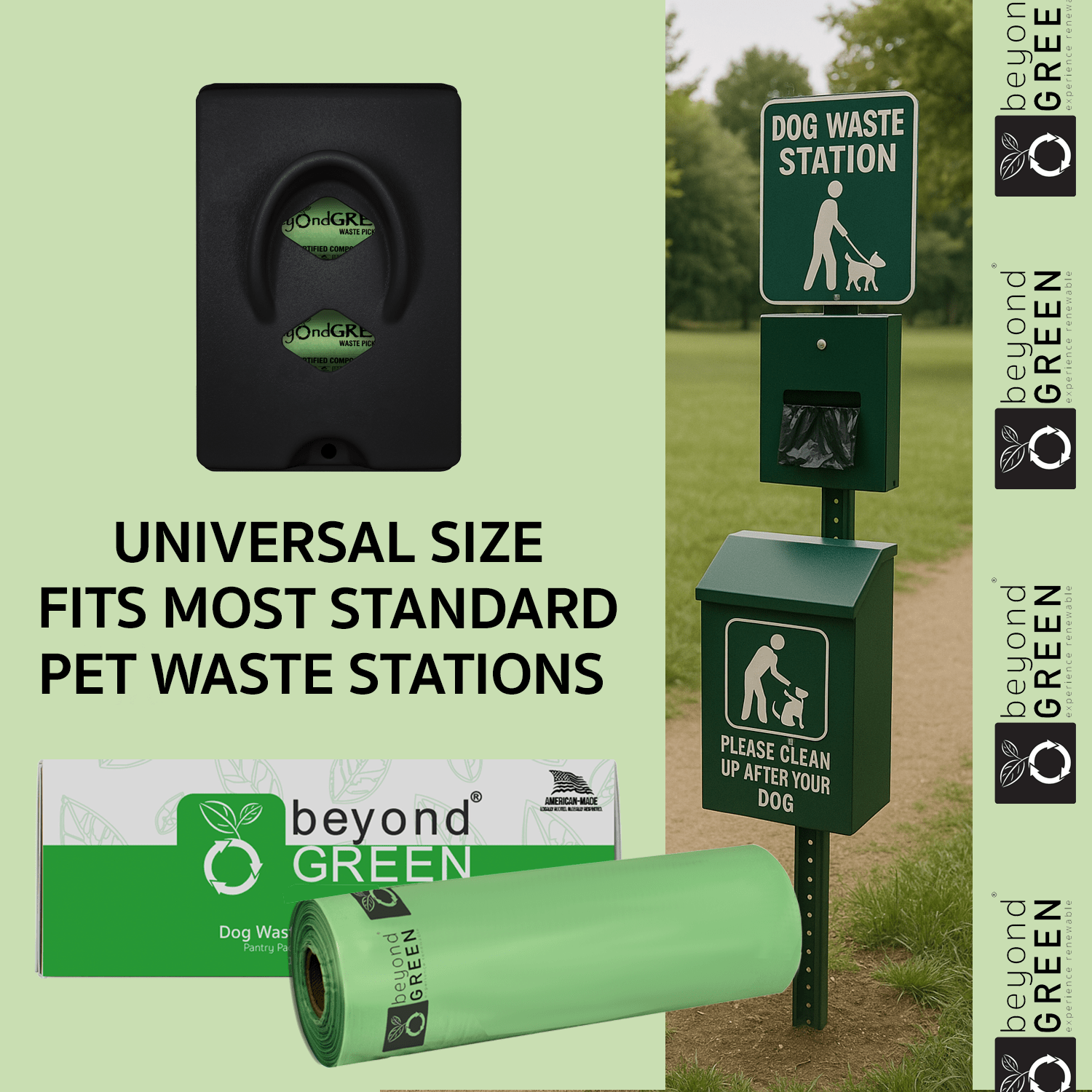 Dog Waste Bags – 200-Count Core Roll 8" x 13" | Bulk Refill | Made in USA | beyondGREEN Dog Waste Bags beyondGREEN biotech™