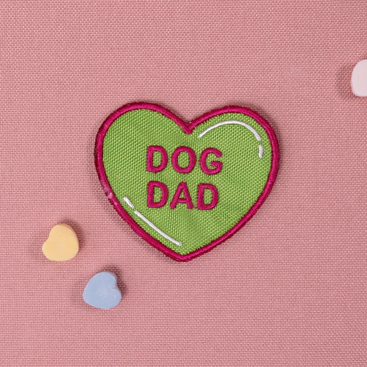 Dog Dad Heart Patch Hook & Loop Lime Green K9 Sport Sack