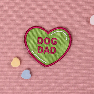 Dog Dad Heart Patch Hook & Loop Lime Green K9 Sport Sack