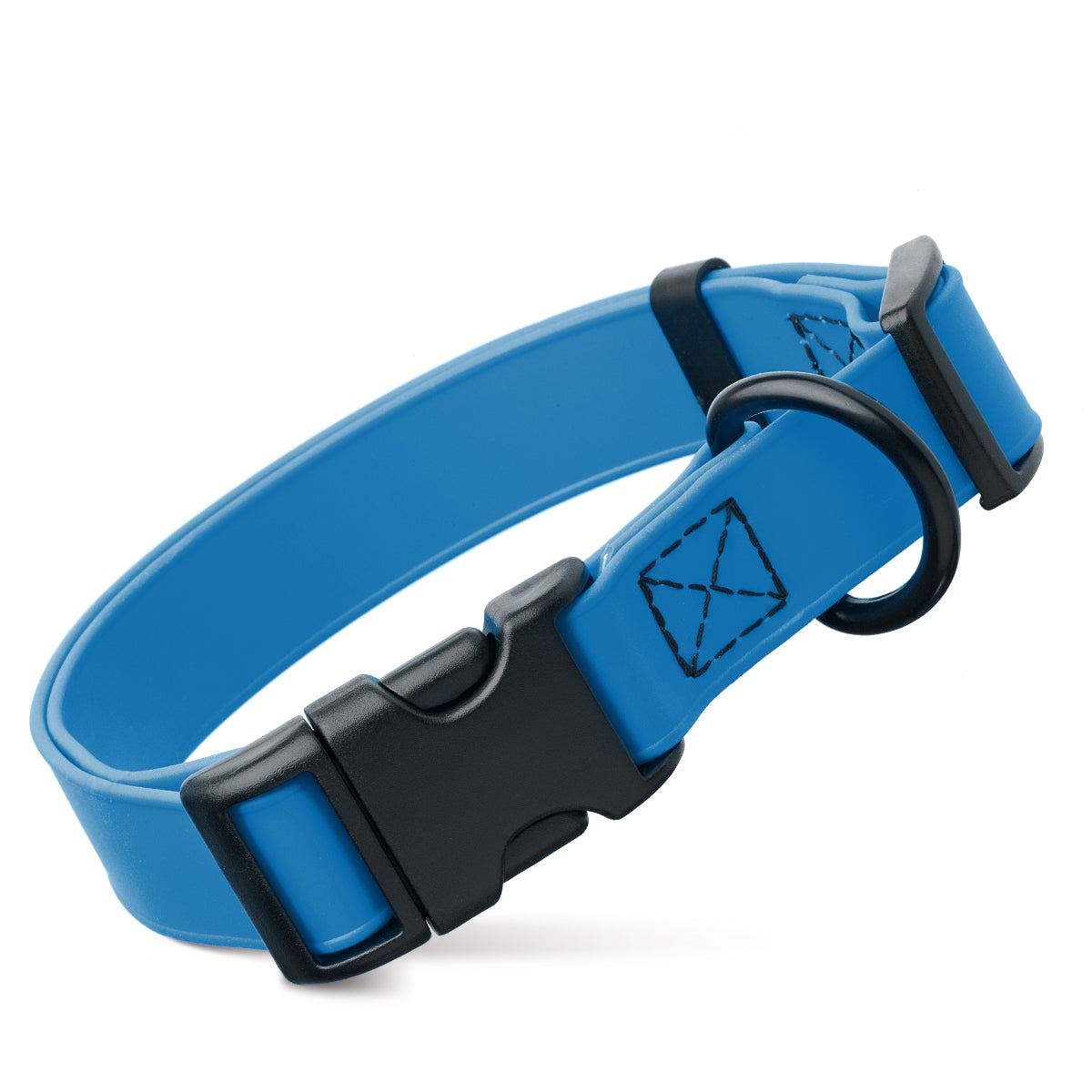 Dogline Biothane Waterproof Dog Collar with Quick Release Buckle Cerulean Blue Dog Collars Dogline