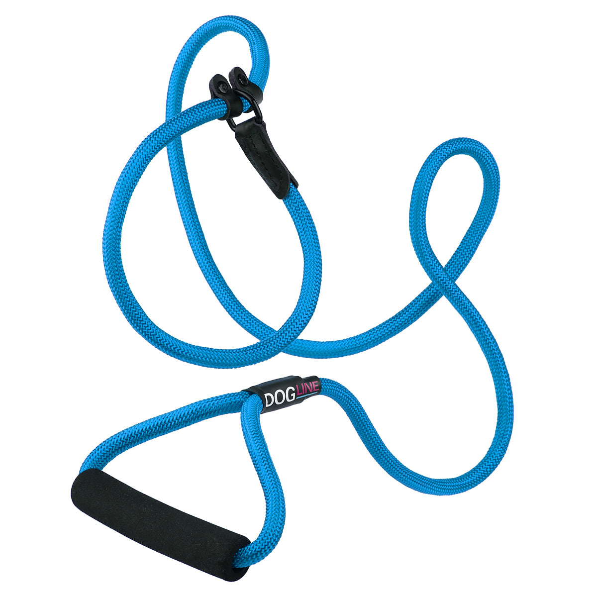 Round Nylon Slip Lead Cyan Blue 1 2" 6' Dog Leashes Dogline