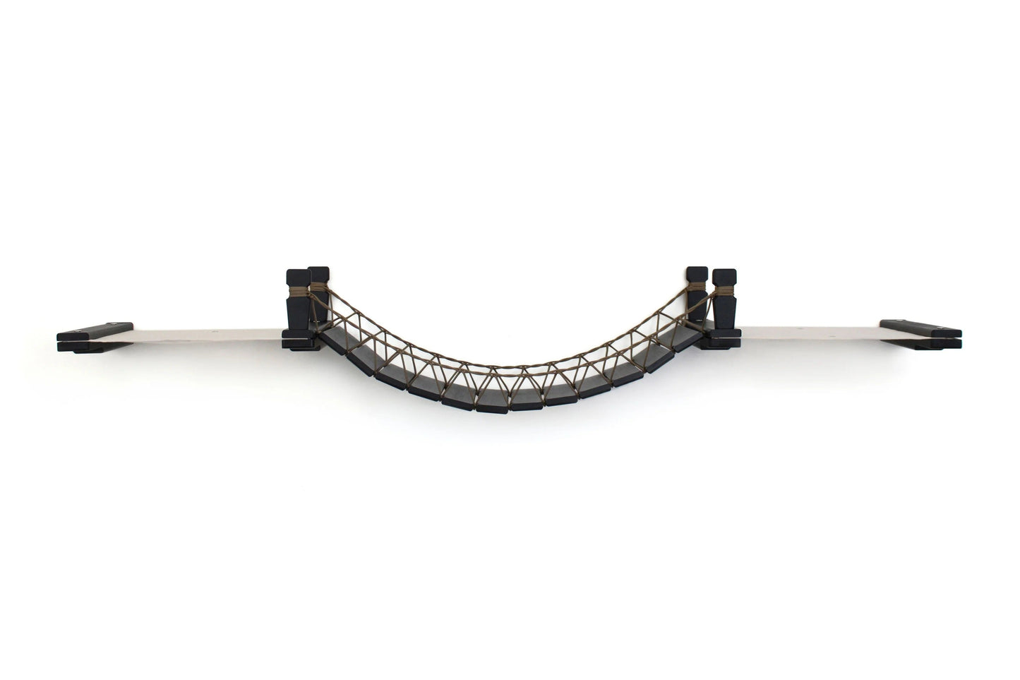 Double Cat Hammock and Climbing Bridge Combo Onyx Bamboo Natural Canvas 34" Cat Bridge Catastrophic Creations