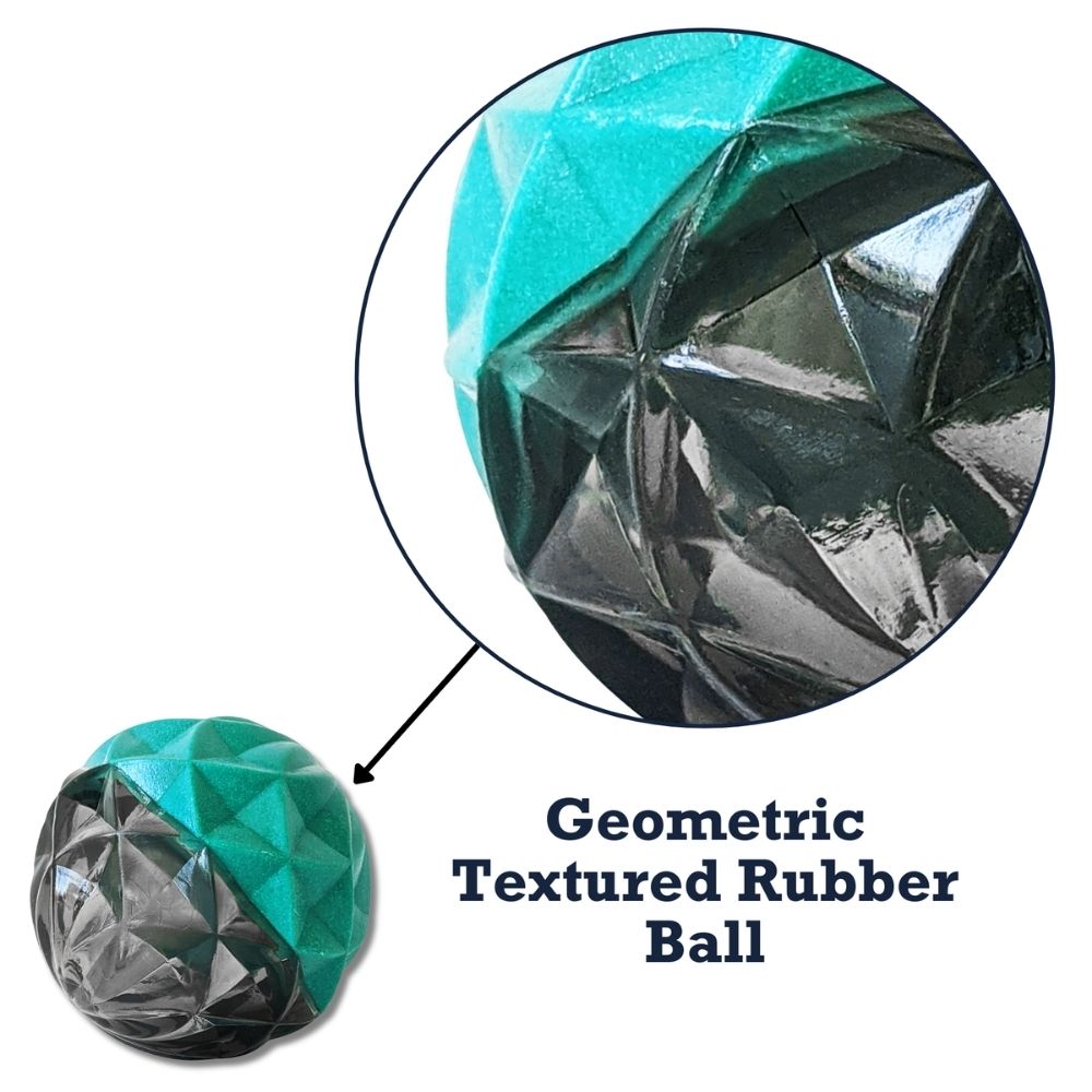 Country Living Geometric Textured Ball Dog Chew Toy, Interactive Rubber Toy for Mental Stimulation – Small Chew Toys American Pet Supplies