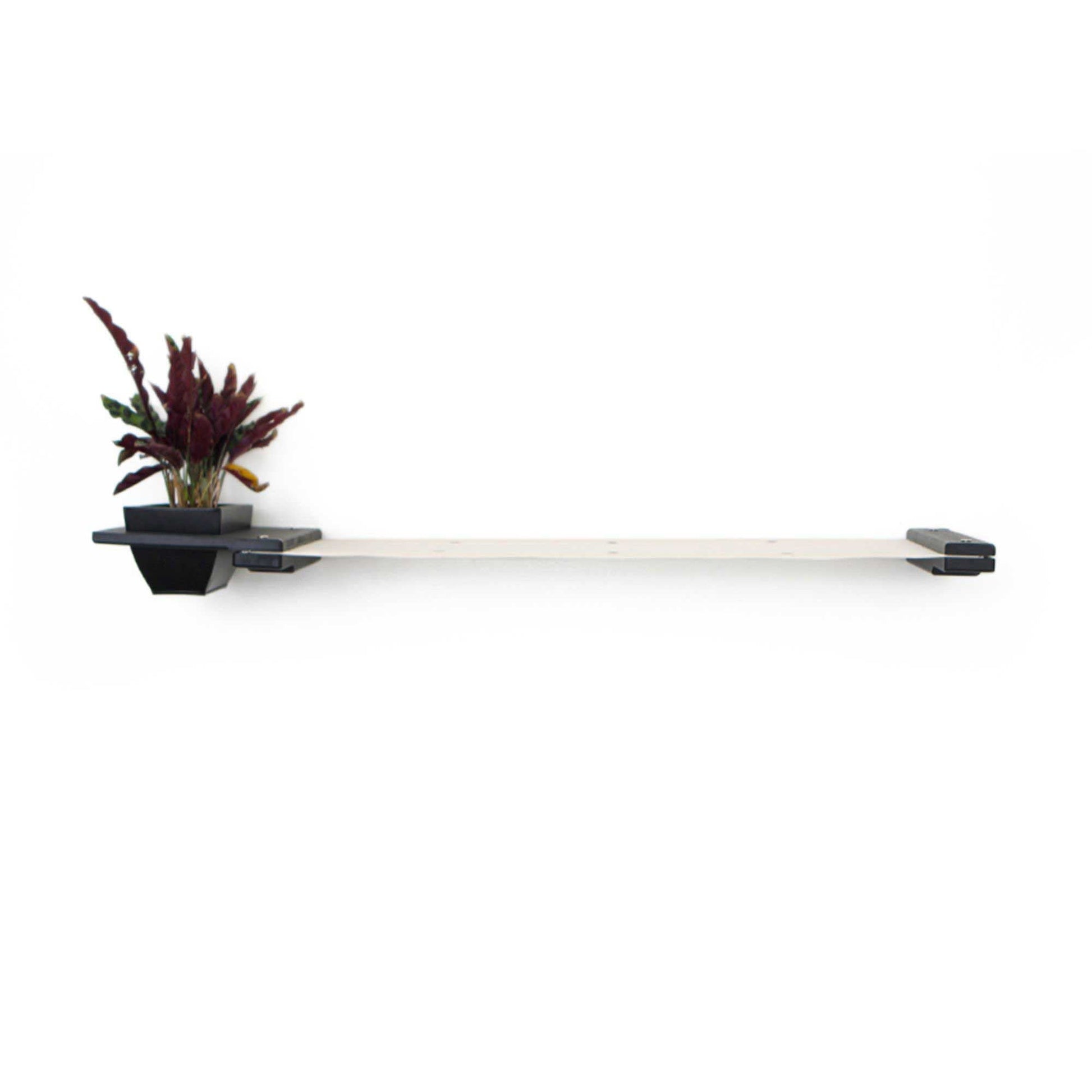 Cat Hammock Wall with Planter Onyx Bamboo Natural Canvas 32" Cat Hammock Catastrophic Creations