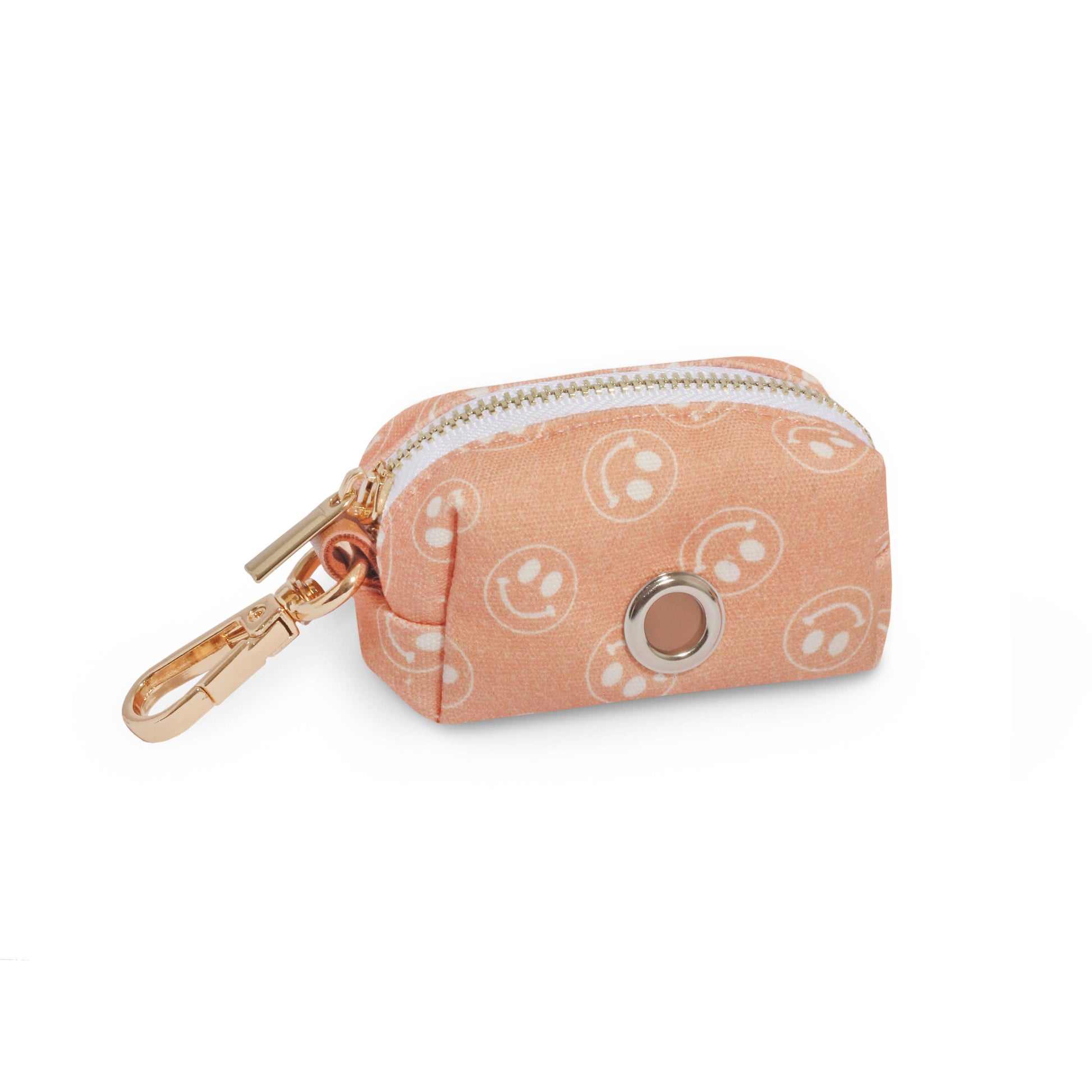 Peach Smiley Waste Bag Holder Pet Waste Bag Dispenser SUNNY TAILS