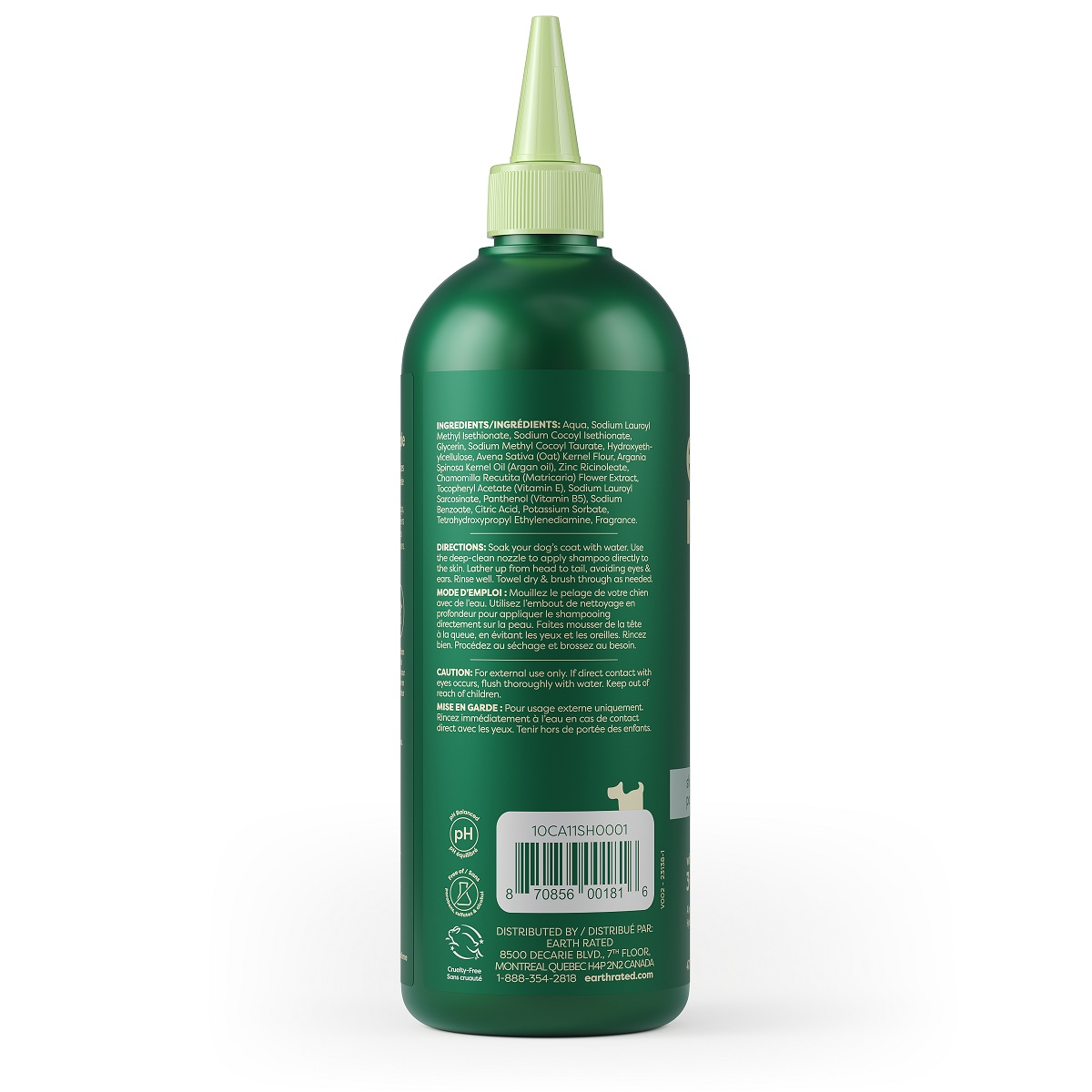 Earth Rated 3 in 1 Dog Shampoo Short Coat 16oz Dog Grooming Earth Rated