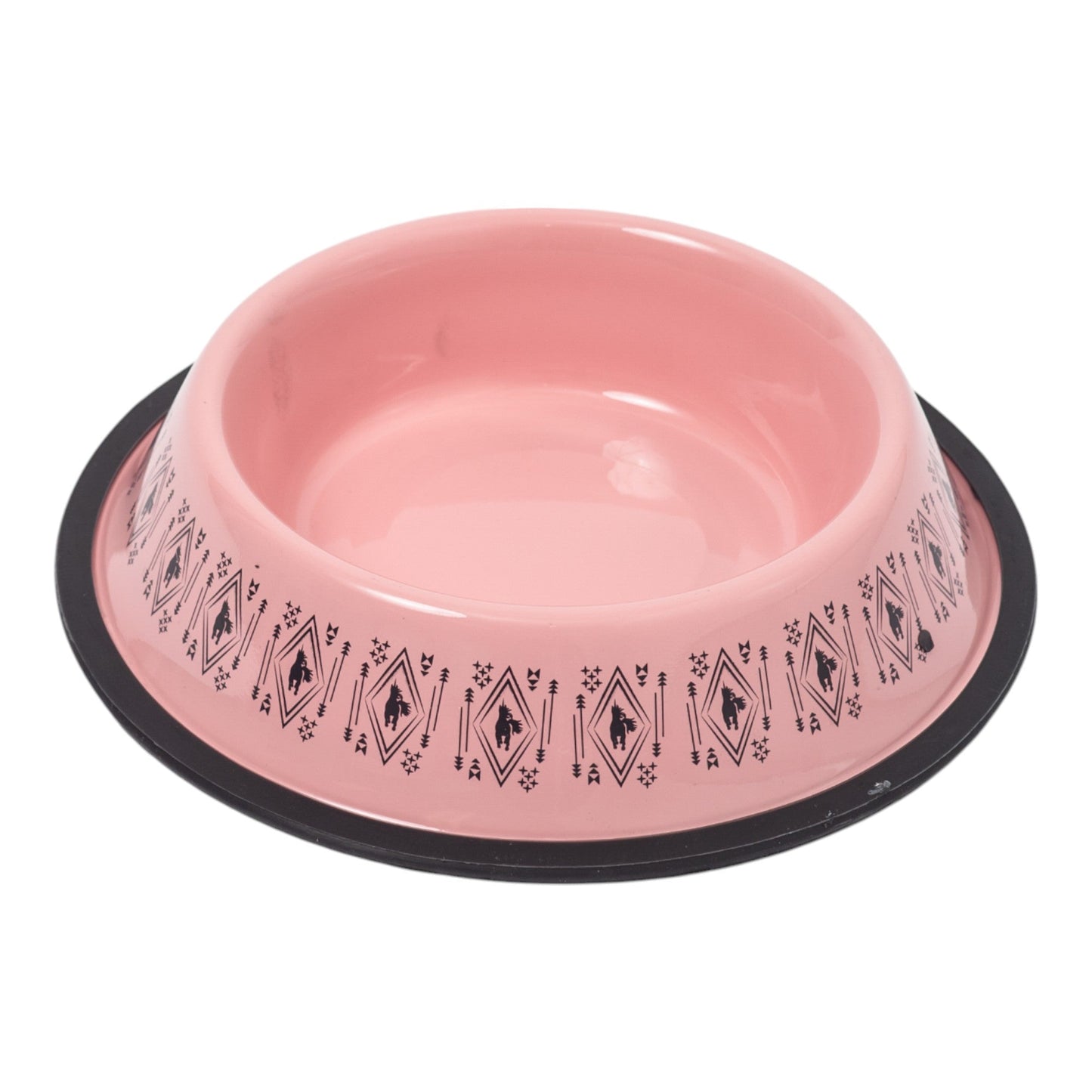 Non-Skid Boho Stainless Steel Dog Bowl – with Whimsical Unicorn Design, Silicone Base for Medium Dogs – 24oz Bowl American Pet Supplies