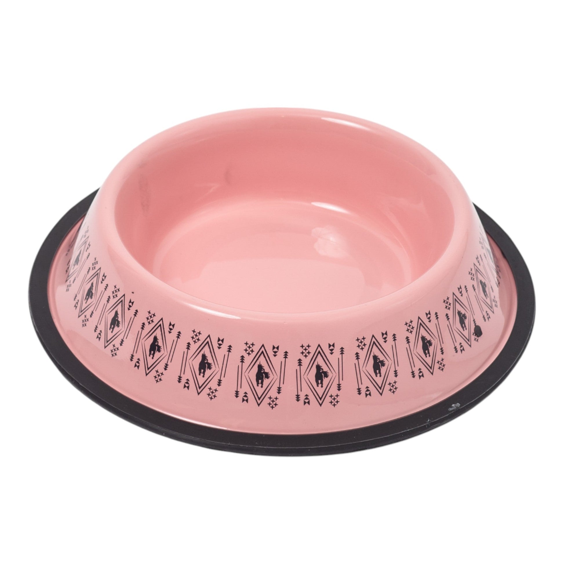 Non-Skid Boho Stainless Steel Dog Bowl – with Whimsical Unicorn Design, Silicone Base for Medium Dogs – 24oz Bowl American Pet Supplies
