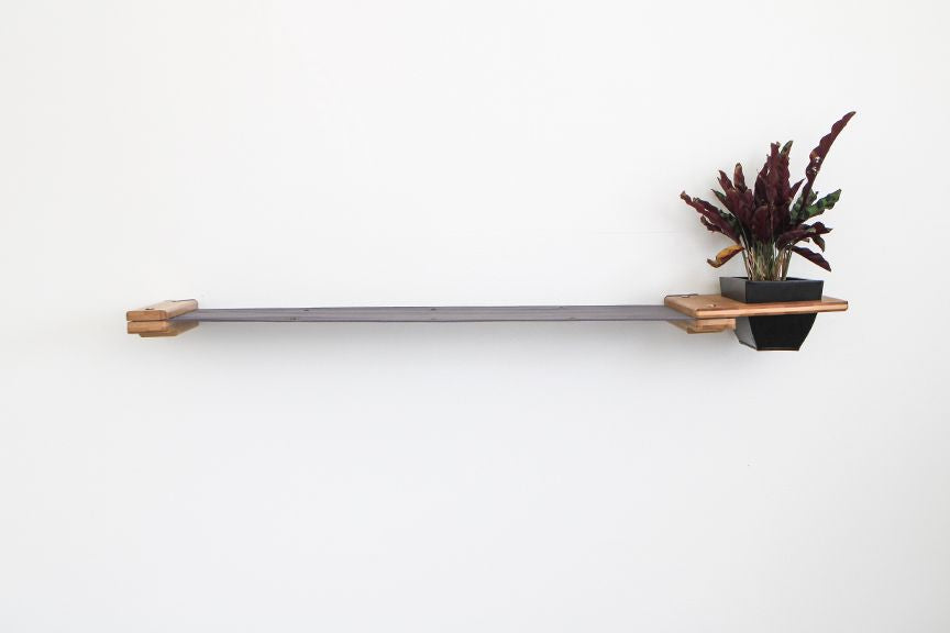 Cat Hammock Wall with Planter Natural Bamboo Charcoal Gray Canvas 32" Cat Hammock Catastrophic Creations