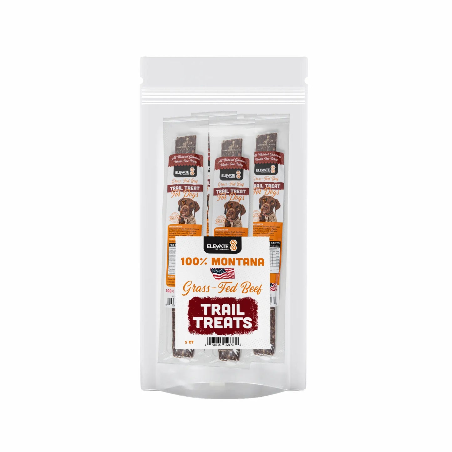 Air-Dried Trail Treats - Beef Recipe 5-Pack Dog Food Elevate Pet Provisions