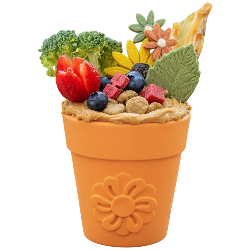 Large Flower Pot eCup Dog Treat Dispenser | Durable USA-Made Enrichment Toy | SodaPup Rubber Dog Toys SodaPup/True Dogs, LLC