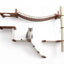 The Expedition - Cat Jungle Gym Wall System English Chestnut Bamboo Natural Canvas No Planter Cat Condo Catastrophic Creations
