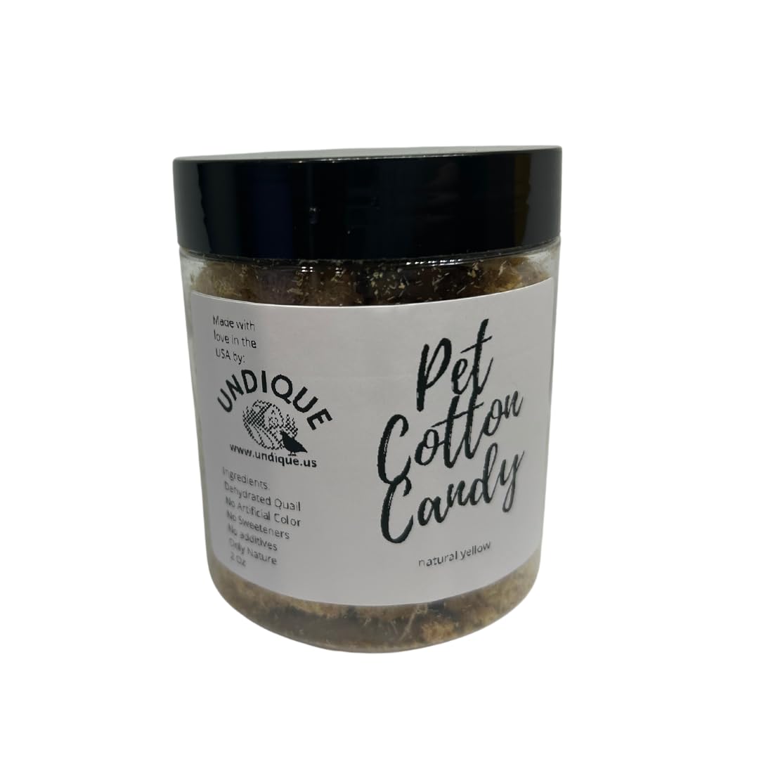 Pet Cotton Candy - Quail All Natural Protein-Rich Fluffy Treat for All Pets, one Ingredient only pet Treat and Food Topper for picky Eaters or gourmets. Made from Premium Quail Meat Quailz.com by Undique LLC