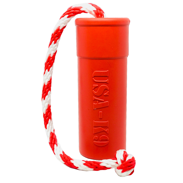 USA-K9 Firecracker Floating Training Dummy | K9 Handler Reward Toy | Red | USA Made LARGE FIRECRACKER TRAINING DUMMY Rubber Dog Toys SodaPup/True Dogs, LLC