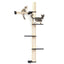 The Crow's Nest - A Wall Cat Scratcher with Hammock Onyx Bamboo Natural Canvas 4-Tier 16" Cat Condo Catastrophic Creations
