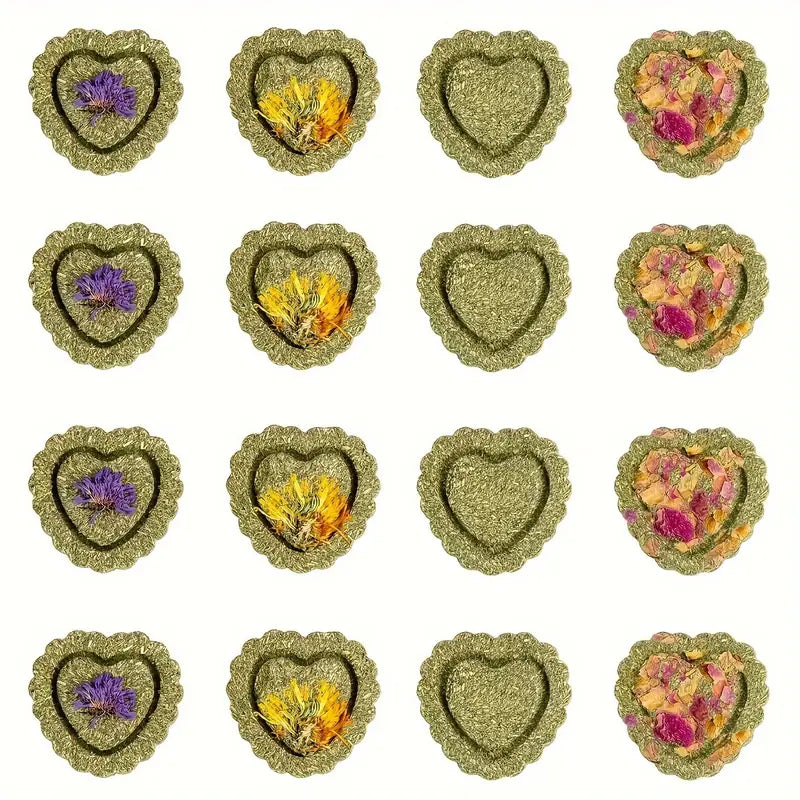 Natural Timothy Hay and Flowers Teething Toys: Suitable For Hamsters, Rabbits, Mice And Other Small Animals rabbit treat Dahlia Pets