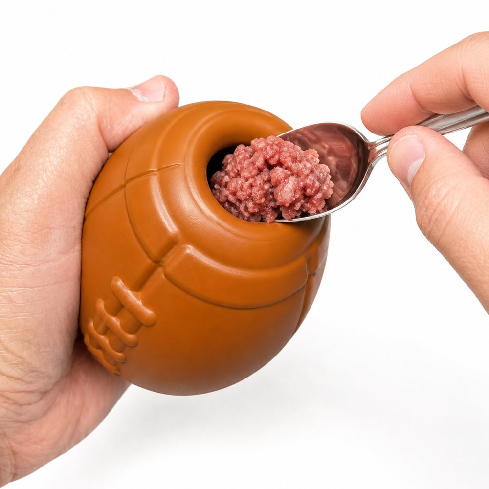 Football Dog Chew Toy & Treat Dispenser - USA Made | SodaPup Rubber Dog Toys SodaPup/True Dogs, LLC