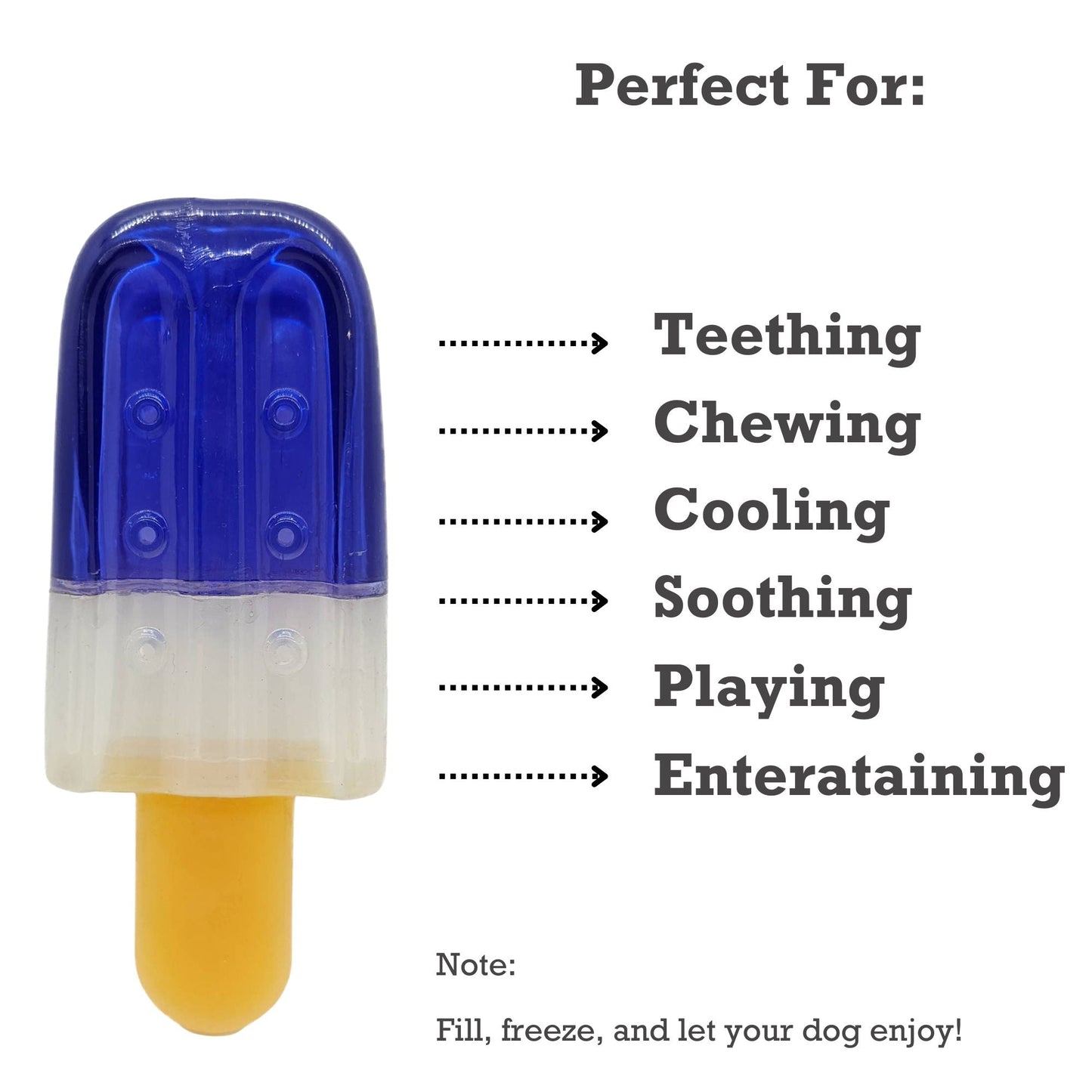 Popsicle-Shaped Freezable Dog Toy – 100% Natural Rubber Chew Toy Freeze Toys American Pet Supplies