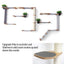 The Gardens - Modern Cat Tree with Plants Natural Bamboo Charcoal Gray Canvas Garden Leaf Shelf Cat Condo Catastrophic Creations