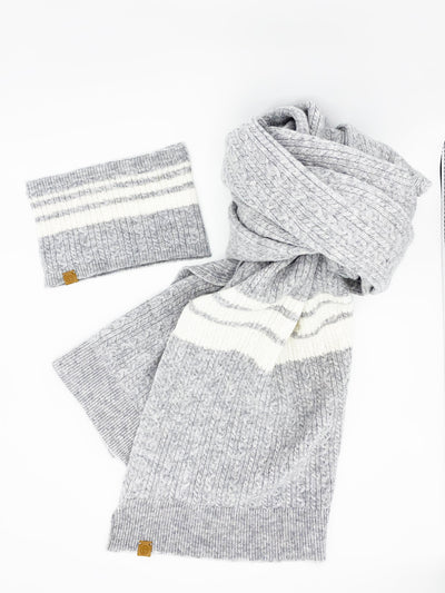Cashmere Blend Scarf sets for Pets and their humans, Heather Grey Dog Bandana BESPOKE PAWS