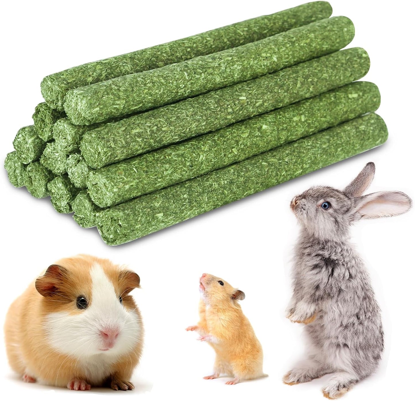 Natural Timothy Grass Stick, Chew Toys for Rabbit, Guinea Pig, Hamster, and Other Small Animals Dahlia Pets