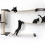 Cat Maze Wall - 3 Tier Cat Tree Onyx Bamboo Natural Canvas Pole and Leaf Shelf Cat Condo Catastrophic Creations