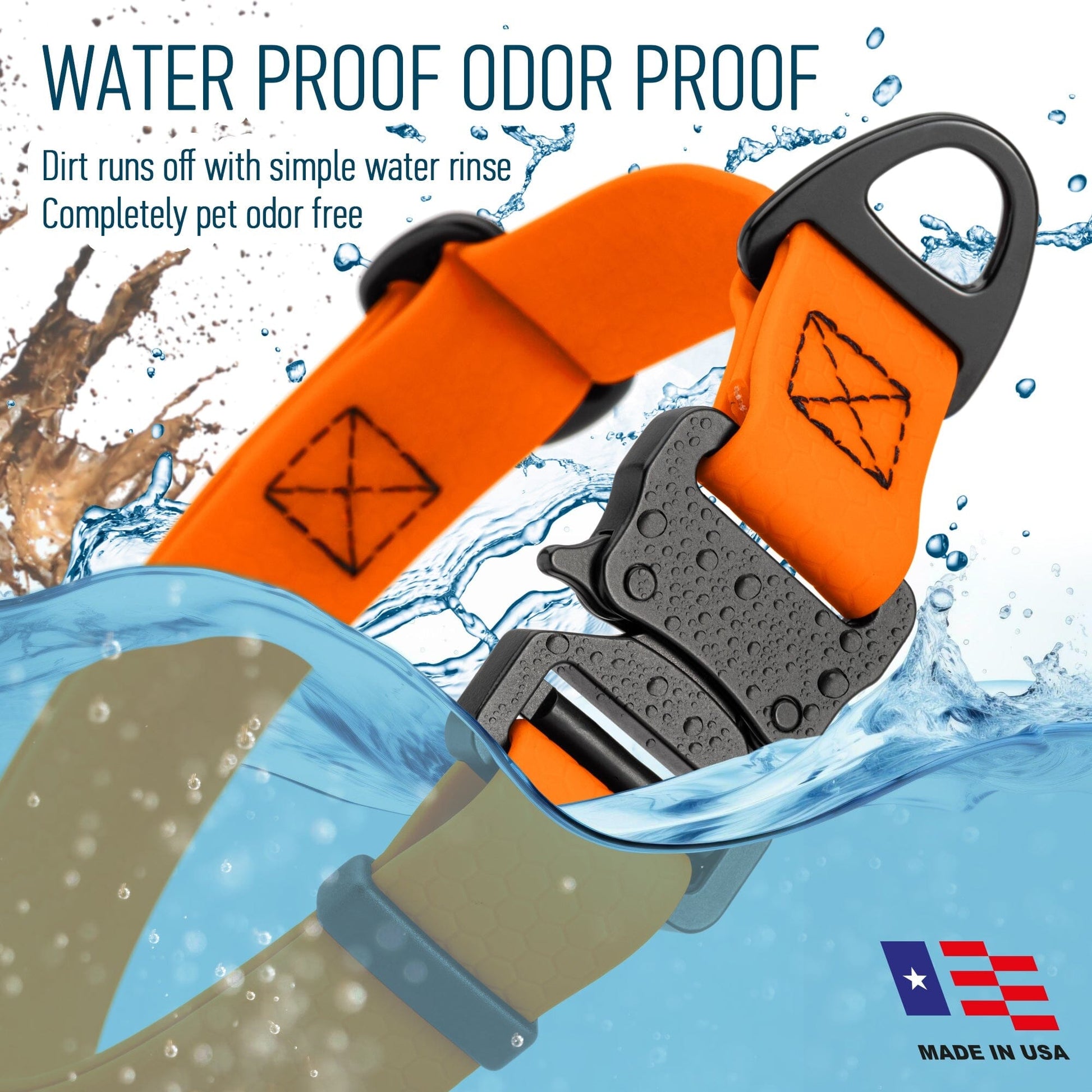 Waterproof Dog Collar with Metal Stab-Lock Buckle Dog Collars Dogline
