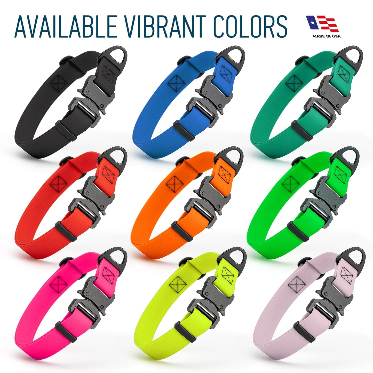 Waterproof Dog Collar with Metal Stab-Lock Buckle Dog Collars Dogline