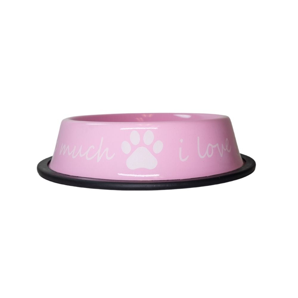 I LOVE YOU SO MUCH Modern Stainless Steel Dog Bowl – 24oz Pet Suppplies American Pet Supplies
