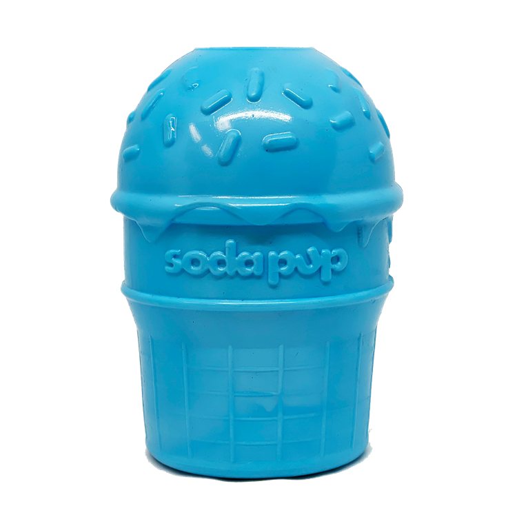 Ice Cream Cone Rubber Dog Chew Toy for Power Chewers | USA Made | SodaPup Large Ice Cream Cone - blue Rubber Dog Toys SodaPup/True Dogs, LLC