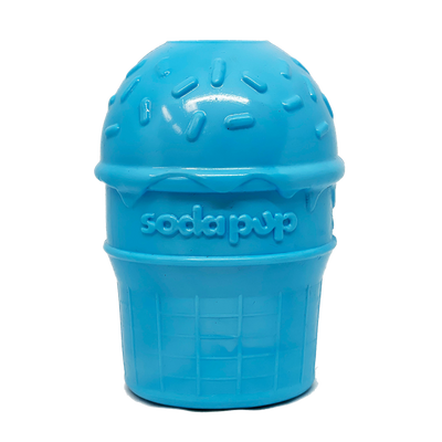 Ice Cream Cone Rubber Dog Chew Toy for Power Chewers | USA Made | SodaPup Large Ice Cream Cone - blue Rubber Dog Toys SodaPup/True Dogs, LLC