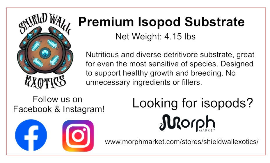 Premium Isopod Substrate - Nutrient-Rich Bioactive Terrarium Mix Soil Shield Wall Exotics