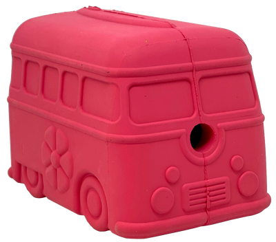 Surf's Up! Retro Van Dog Toy - Durable Chew Toy for Large Dogs | USA Made Surf's Up Van - Pink Rubber Dog Toys SodaPup/True Dogs, LLC