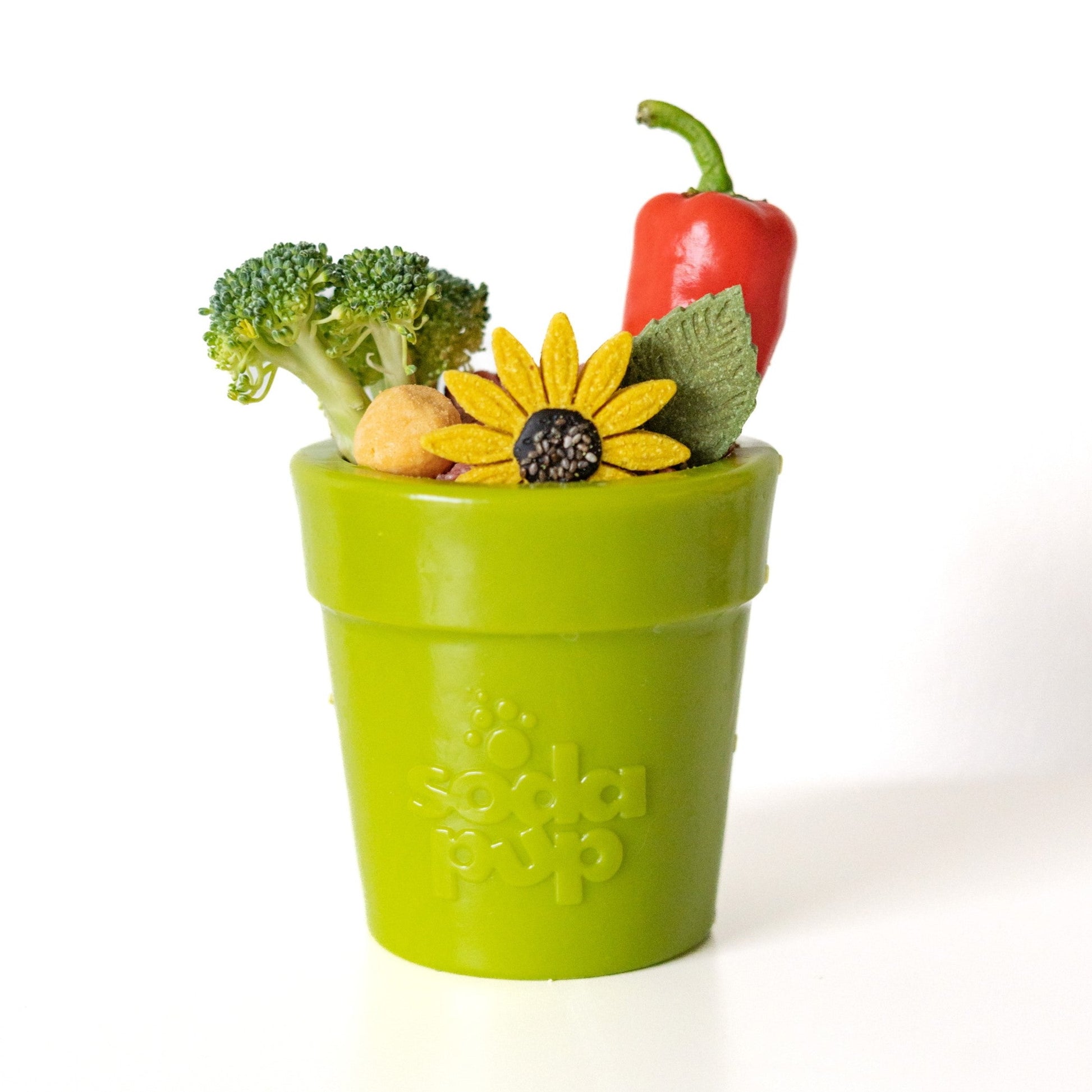 Large Flower Pot eCup Dog Treat Dispenser | Durable USA-Made Enrichment Toy | SodaPup Rubber Dog Toys SodaPup/True Dogs, LLC